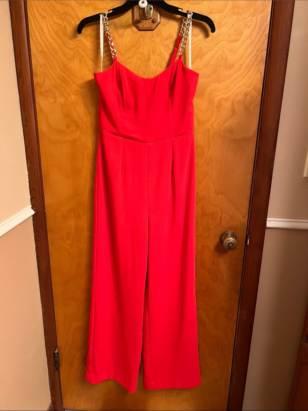 Lilly Pulitzer Red Wide Leg Jumpsuit Chain Strap Sleeveless Women’s Size 0